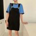 ELLE Salt Style Cute Denim Strap Women Summer New Loose Slimming Mid-Length Dress For Petite Figures_mkmklike.com