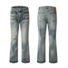 Men's Clothing High Street Distressed Loose Casual Distressed Bleached Ripped Cat Whisker Casual Pants Jeans Bell Bottoms_mkmklike.com