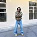 American Heavy Blue Bull King Vintage Washed Old A-shaped Version Loose Straight Jeans Cleanfit Men_mkmklike.com
