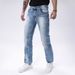 Men's Clothing Stretch Skinny Jeans Slim Fit Blue Trousers Multiple Embroidered Back Pockets Casual Denim_mkmklike.com