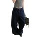 Blue Polka Dot Design Wide Leg Jeans American Style Women's Curved Pants Casual Floor Length Trousers 2026 New Fashion_mkmklike.com