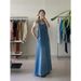Korean Chic Niche Design Hanging Neck A-Line Denim Dress With Age Reducing Temperament, Slim And Long Skirt For Children_mkmklike.com