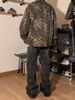2024 Spring And Early Autumn American High Street Leopard Print Washed Denim Shirt Men's Loose Couple Jacket Trend_mkmklike.com