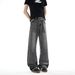 Men's Premium Cotton Blend Bootcut Jeans – Classic Straight-Leg With Stretch, Vintage Wash & Mid-Rise Comfort For Casual Wear_mkmklike.com
