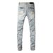 Street Hiphop Fashion Ripped Patch Slim Fit Skinny Jeans Men Pants_mkmklike.com