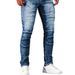 Men's Stretch Motorcycle Jeans – Light Blue Denim With Reinforced Knee Panels, Comfort-Fit Straight Leg (S-2XL)_mkmklike.com