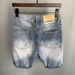 Men's Summer Thin Washed Ripped Denim Shorts Loose Fit Retro Distressed Five Pocket Mid-Length Trendy Pants_mkmklike.com
