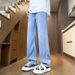 Suitable For All Seasons Tencel Jeans Summer Thin Straight Loose Casual Long 2025 New Wide-leg Pants For Men_mkmklike.com