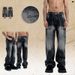 American Jeans Unisex Washed Vintage Loose Wide Leg Straight Trendy High Street Pants_mkmklike.com