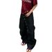 Men's Clothing High Street Style Curved Long Button Scimitar Jeans For Men, Summer Loose American Clean Fit Wide Leg Floor Length Trousers Trendy_mkmklike.com