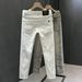 Men's Clothing White Jeans Men's Summer Thin Slim Straight Pants Business Casual Men's Versatile Fashion Nine Point Pants_mkmklike.com