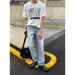 Men's Straight Fit Ice Wash Vintage Jeans Snow Fading Clean Aesthetic Classic Retro Denim for Everyday Wear 501 Blue_mkmklike.com