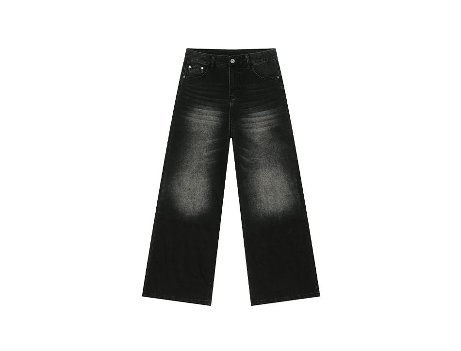 EF JEANS | 2025 Spring New Hong Kong Style Fashion Old Retro Casual Versatile Drape Floor Mopping Jeans_mkmklike.com