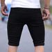 K Men's Shorts With Holes, Frayed Edges, Bleached And Washed New Denim Jeans, Thin Design_mkmklike.com