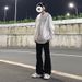 Nordmann Men's Flared Jeans American Style Vibe High Street Retro Slim Casual Autumn Winter Cool Versatile Straight Pants_mkmklike.com