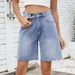 Women's Clothing Washed Straight Casual Edge Denim Shorts Women's Trend_mkmklike.com