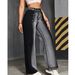 Washed Straight-leg Women's Washed Denim Stretch Jeans, Loose Fit To Flatter The Figure_mkmklike.com