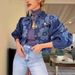Women’s Floral Embroidered Denim Jacket – Oversized Cropped Fit, Button-Up Collar, Fall & Winter Fashion_mkmklike.com