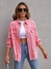 K New Solid Color Mid Length Long Sleeved Denim Jacket With Holes, European And American Style Jacket For Women_mkmklike.com