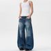 American High Street Retro Bamboo Crack Wide-leg Jeans Men's And Women's Trend Washed Loose Straight Scimitar Long Pants_mkmklike.com