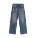 EF JEANS | 2024 New American High Street Washed Pattern Mid-fold Line Trend Loose Wide-leg Jeans Men_mkmklike.com