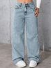 Women's High-Waisted Straight-Leg Jeans – Sweet & Edgy Stretch Denim Pants (Casual & Chic, Perfect For Streetwear & Office Looks)_mkmklike.com