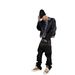 Men's Slim Fit Straight Leg Jeans Double Waist Patchwork Faux Two Tone Design Street Style Gathered Floor Length Denim_mkmklike.com