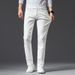 Men's Clothing Men's White Jeans, Elastic Small Straight Leg, Handsome High Waist Youth Long Pants, Versatile Classic Boy Korean Style_mkmklike.com