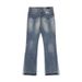 Men's Clothing Washed Old Damaged Holes Cat Whisker Embroidery Print Ink Splash Micro Flared Wide Leg Jeans Jeans_mkmklike.com