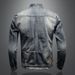 Men's New Denim Casual Stand Up Collar Zipper Jacket, Riding Motorcycle_mkmklike.com