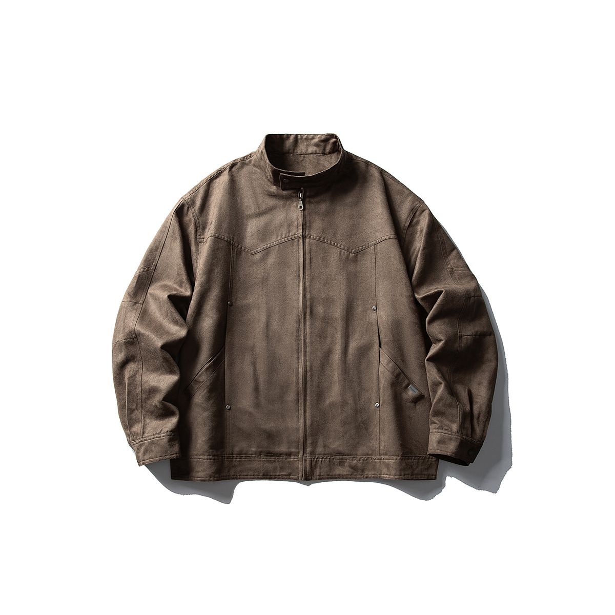 Beijie Clothing American Style Trendy Brand 2026 Spring New Suede Men's Retro Stand Collar Harrington Jacket_mkmklike.com