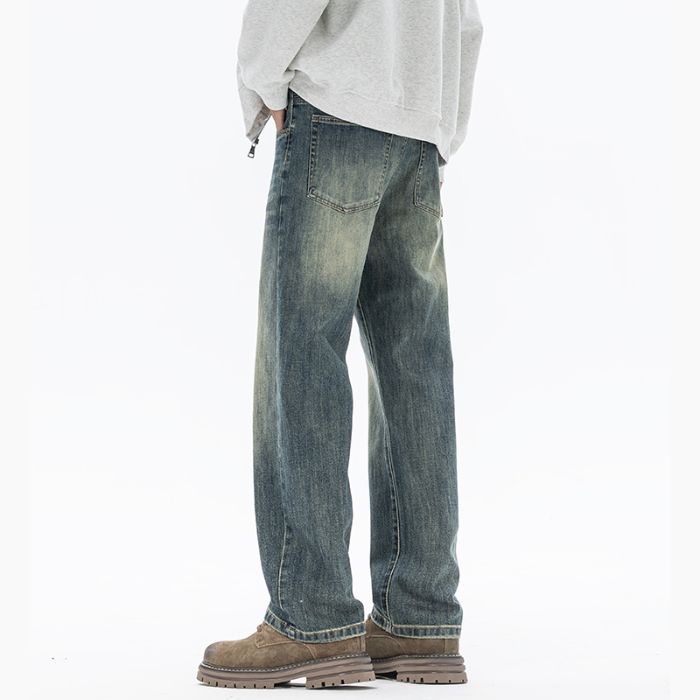 Cleanfit Elastic Autumn And Winter New Jeans Men's Fit Straight Tube Loose Enlarged Large Size Youth Middle Waist Trendy Rice Knowable Clothes_mkmklike.com