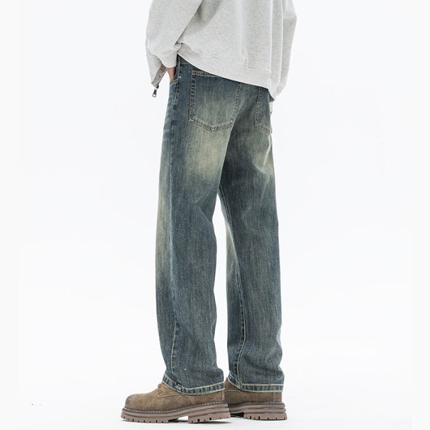 Cleanfit Elastic Autumn And Winter New Jeans Men's Fit Straight Tube Loose Enlarged Large Size Youth Middle Waist Trendy Rice Knowable Clothes_mkmklike.com