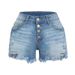 Women's Clothing New Spring Women's Denim Shorts Raw Edge Washed Sexy Fashion Jeans Back Pocket Stab_mkmklike.com