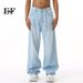 EF JEANS | 2024 New American Light Blue Jeans Daily Versatile Washing Pattern Straight Tube Loose And Simple Men_mkmklike.com