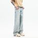 Cleanfit A-Line Denim Pants For Men – Vintage Washed Blue Wide-Leg Jeans | Spring & Summer Casual Staple_mkmklike.com