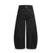 Loose Men's Denim Scimitar Pants Vibe Trend Deconstructed Patchwork Pleated Design Stitched Scythe Wide-Leg Trousers_mkmklike.com