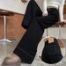 2025 Spring And Autumn Wide-Leg Jeans For Women, Black New Design, Petite Elastic Loose Straight-Leg Floor-Length Pants_mkmklike.com