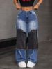 Women's Clothing Patchwork Patchwork Denim High Waist Tight Hip Raw Edge Women's Straight Denim_mkmklike.com