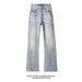 New Autumn Winter American-style Design Plus-size Vintage Bamboo Pattern Washed Flared Jeans, Loose Pants For Trendy Men_mkmklike.com