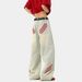 American Striped Splicing Wide-leg Jeans Men's Spring New Trendy Brand Loose Washed Old Straight Wide-leg Trousers_mkmklike.com