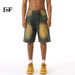 EF JEANS | 2024 Summer New Product Washed Rust Earth Color Japanese Korean Five-point Pants Jeans Versatile Men And Women_mkmklike.com
