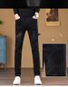 2023 Winter New Street Men's Black Jeans Fashion Printed Trendy Slim Fit Mid-Waist Pants For Men_mkmklike.com