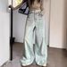 American-style Design Loose Wide-leg Jeans For Women, New Autumn Collection, High-waisted, Slimming, Versatile, Drapey,_mkmklike.com