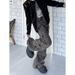 Men's Clothing Retro Old Wasteland Style Vintage Washed Distressed High Street Jeans For Men - Retro Wide Leg Trousers With Wrinkled Texture_mkmklike.com