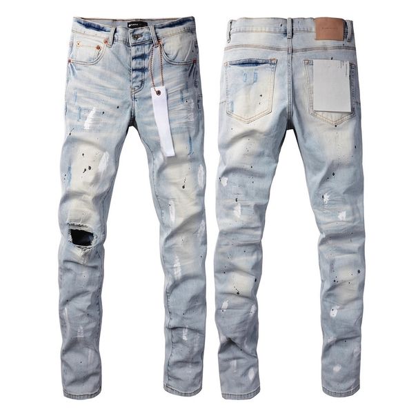 Unisex Y2K Flared Jeans, Light Blue Mud Fade, Black & White Splatter, One Ripped Knee, Breathable Summer_mkmklike.com
