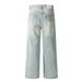 Punk Light Washed Jeans For Men Loose Fit Ripped Straight Long American Street Style Vintage Versatile Wide-Leg Pants_mkmklike.com
