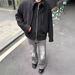 Men's Grey Wolf Distressed Flared Jeans Cleanfit Straight Leg Slim Fit Casual Pants_mkmklike.com