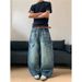 American Retro Washed Multi-pocket Tooling Scimitar Jeans Men's High Street Cleanfit Loose Wide-leg Trousers Tide_mkmklike.com