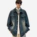 Vintage Washed Denim Jacket For Men, Autumn American High Street Style, Couple's Workwear Jacket, Versatile Casual Top,_mkmklike.com